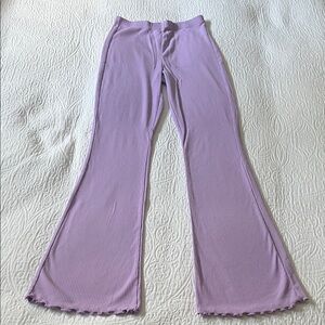 Old Navy Lavender Ribbed Knit Flare Leggings with Ruffle Hem, Size XL (14-16)